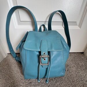 🦋 Vintage Y2K Coach Soho Leather Bucket Backpack | Powder Blue #9569